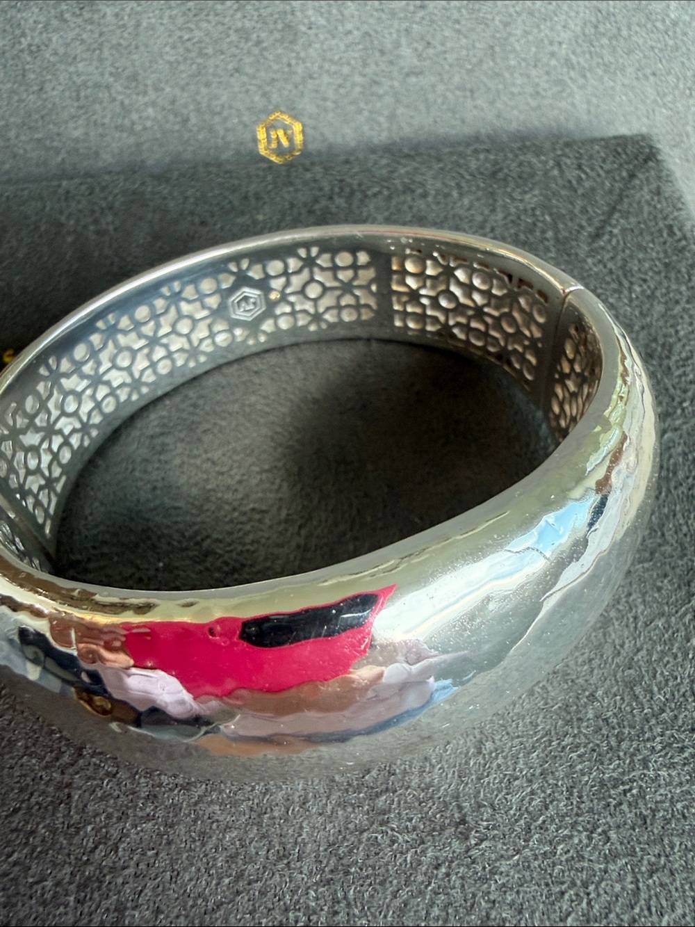 Julie Vos Polished Silver Dome Bangle Bracelet - Picture 4 of 4